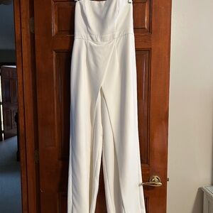 White Strapless Jumpuit